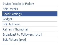 Feed Settings