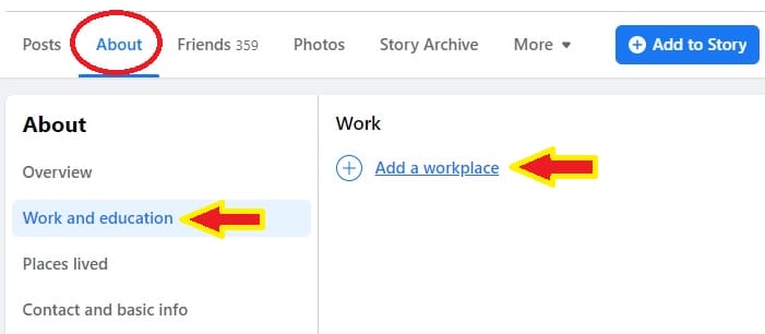add workplace to facebook