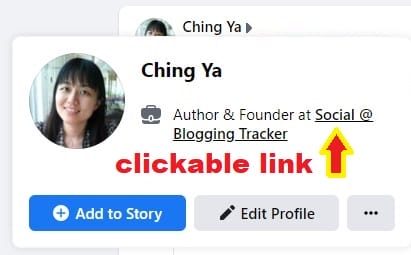 clickable link for facebook page