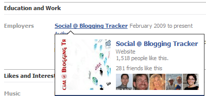 display your official business page as employer