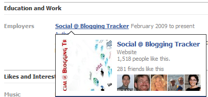 display your official business page as employer