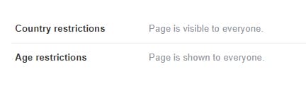 facebook page restrictions