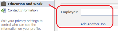 look for employer filed box in education and work