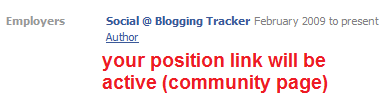 position in your employer link will be directed to community page