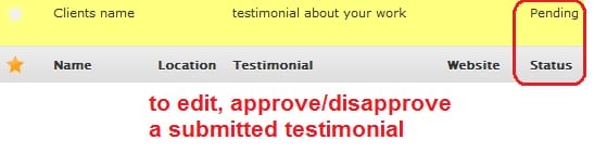 to edit or approve testimonial for Collision Testimonial