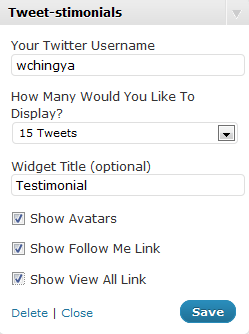 tweetstimonials wordpress plugin