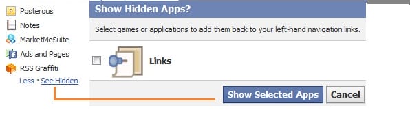 add application back to facebook navigation links
