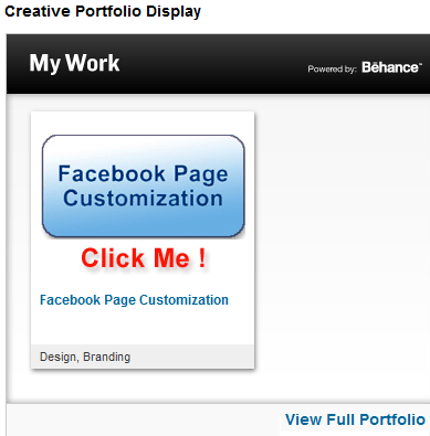 behance creative portfolio display