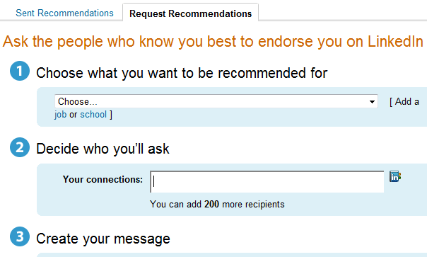 request linkedin recommendations from your contacts