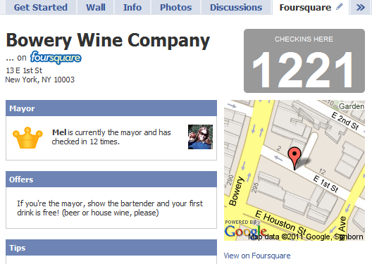 google map on foursquare by placewidget