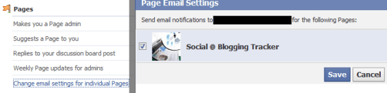 change email settings for individual pages