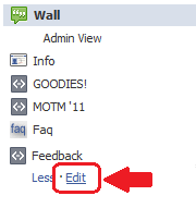 control tab arrangement via edit