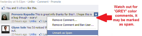 legitimate comment marked as spam