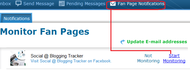 start monitoring your facebook page by updating email address