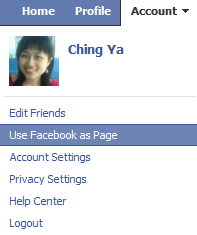 use facebook as page