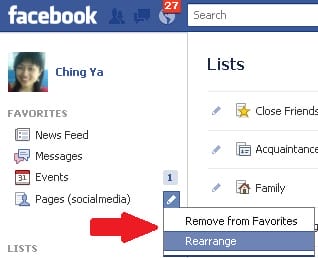 sort your page lists in favorites