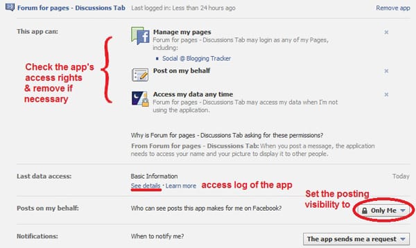 Check app access rights