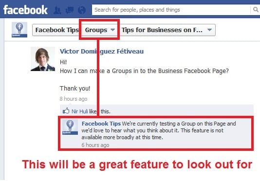facebook groups in pages
