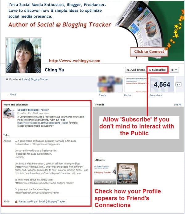 facebook profile subscription