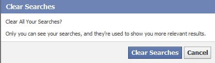 clear facebook searches