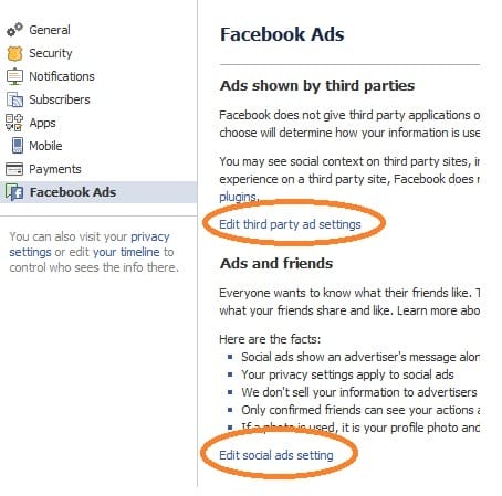 facebook ads settings