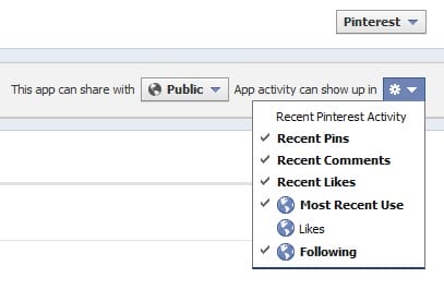 facebook app activity