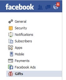 facebook gifts