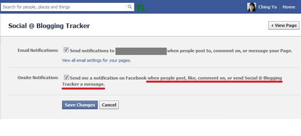 facebook onsite notification