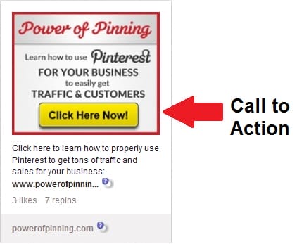 call to action on pinterest