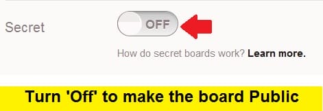 make secret board public