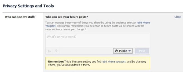 audience selector for future posts
