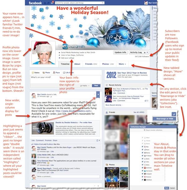 single column facebook timeline