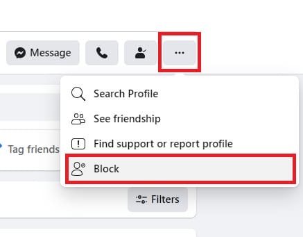 block someone on their facebook profile