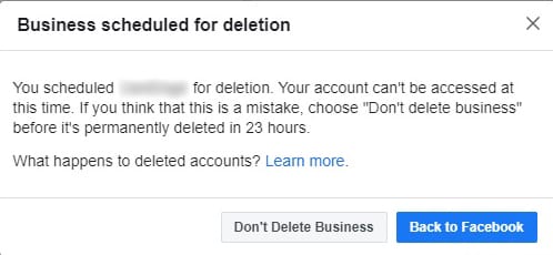 dont delete facebook business acc