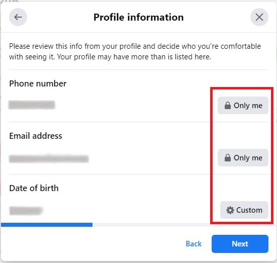 hide personal profile on facebook