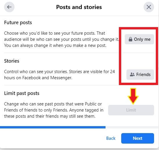 limit past posts on facebook