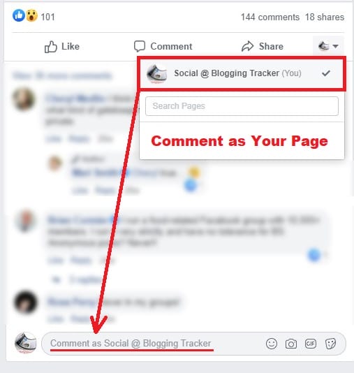 Comment as Your Facebook Page