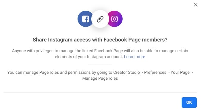 Creator studio instagram access