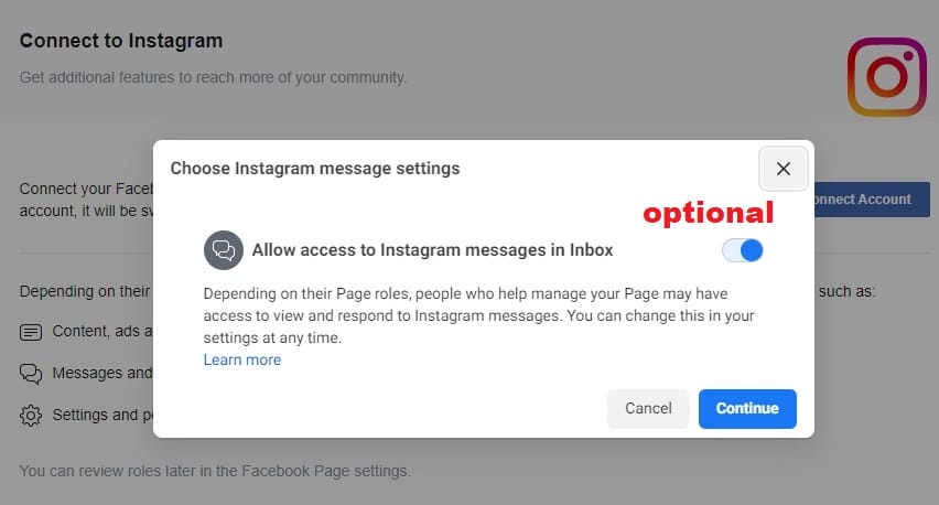 instagram message settings