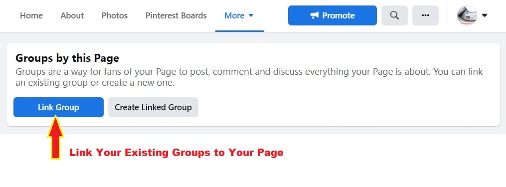 Bring back option to link a facebook page, instead of a facebook