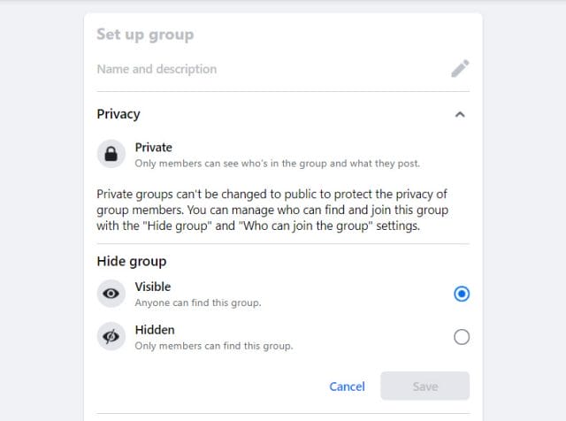 17 Do you need a Public or Private group