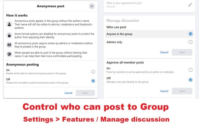 20 who can post to facebook group