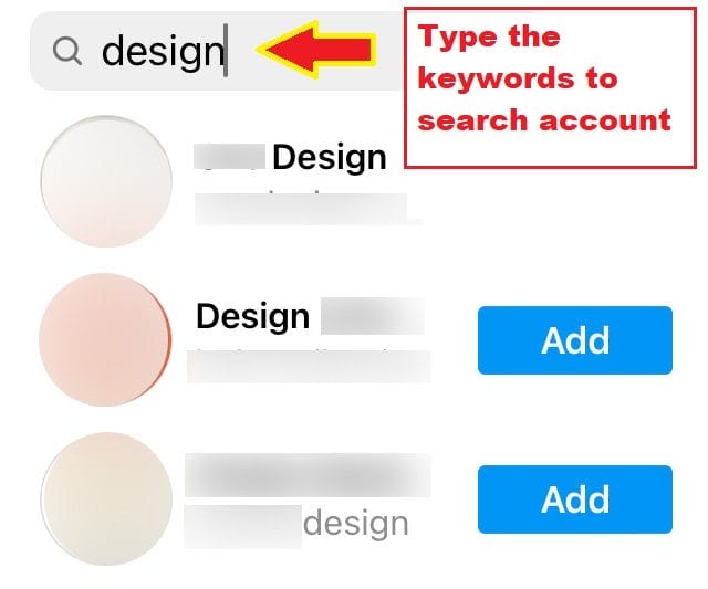 Find Instagram accounts to follow with keywords