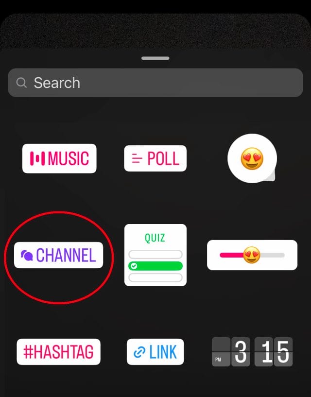 how to create Instagram channel sticker