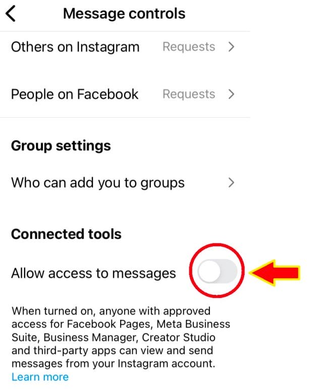 how to prevent people from accessing your instagram Messaging
