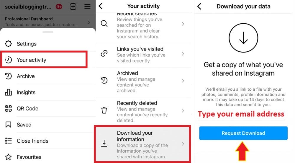 how to download your Instagram Data