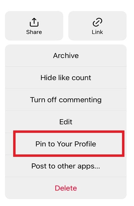 how to pin post to your Instagram page