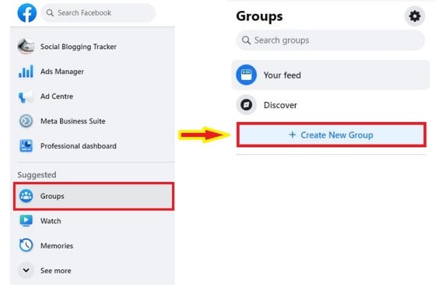 create facebook group from new page NPE