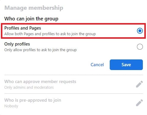 manage facebook group membership